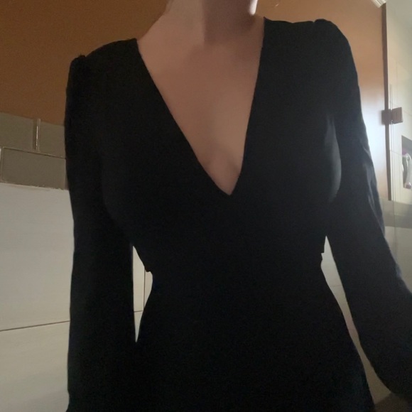 Lulus Talk About Divine Black Long Sleeve Backless Maxi Dress